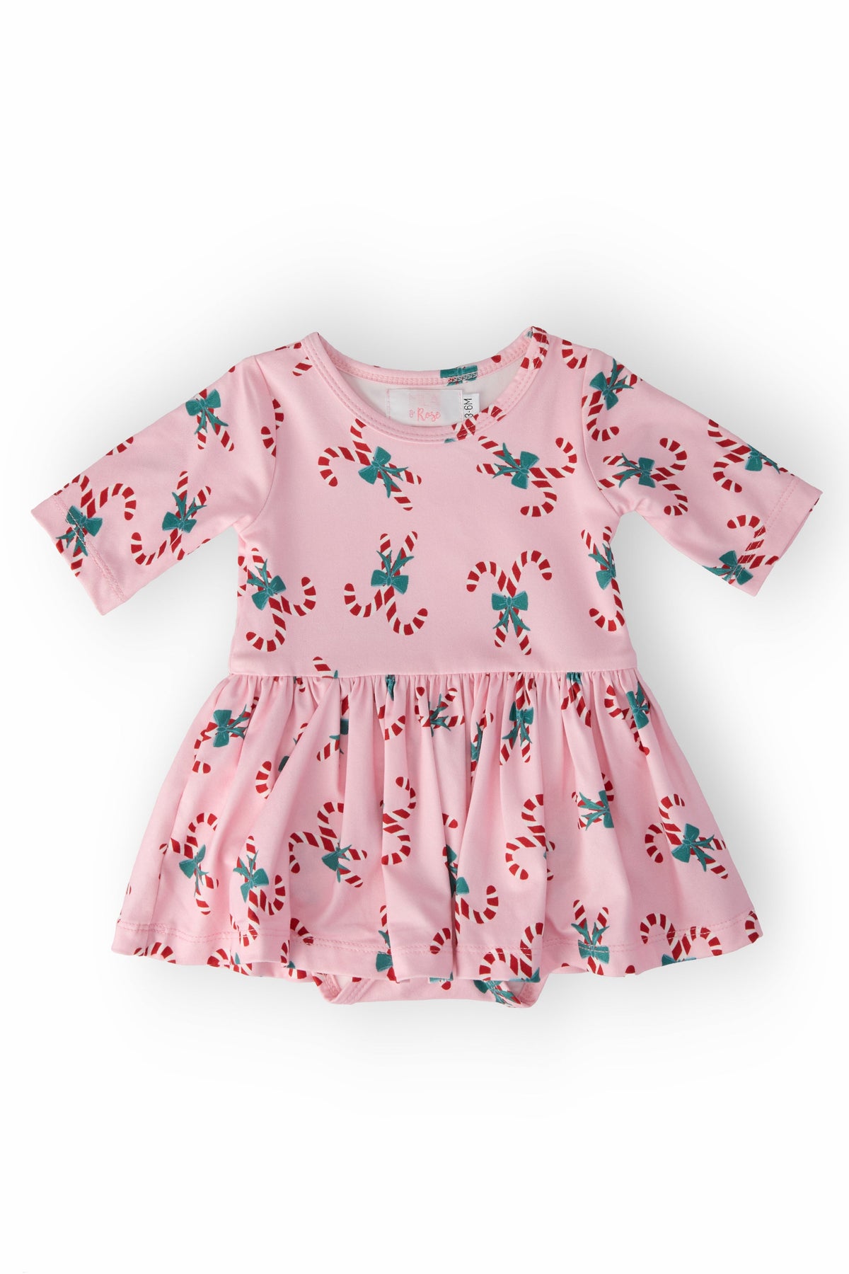 Candy Cane Cutie 3/4 Sleeve Twirl Bodysuit 1