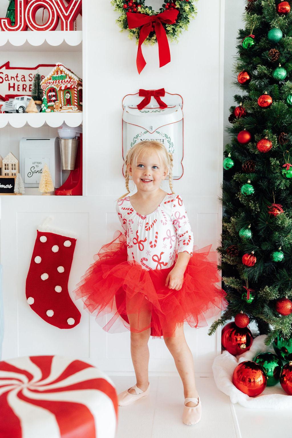 Candy Cane Lane 3/4 Tutu Leotard 8