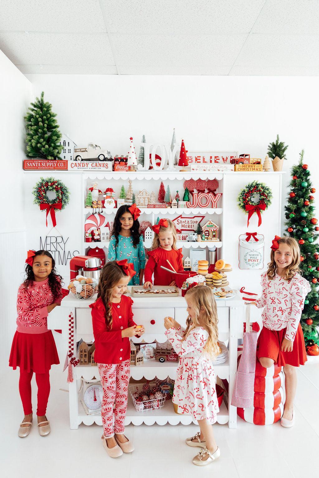 Candy Cane Lane L/S Ruffle Tee 2