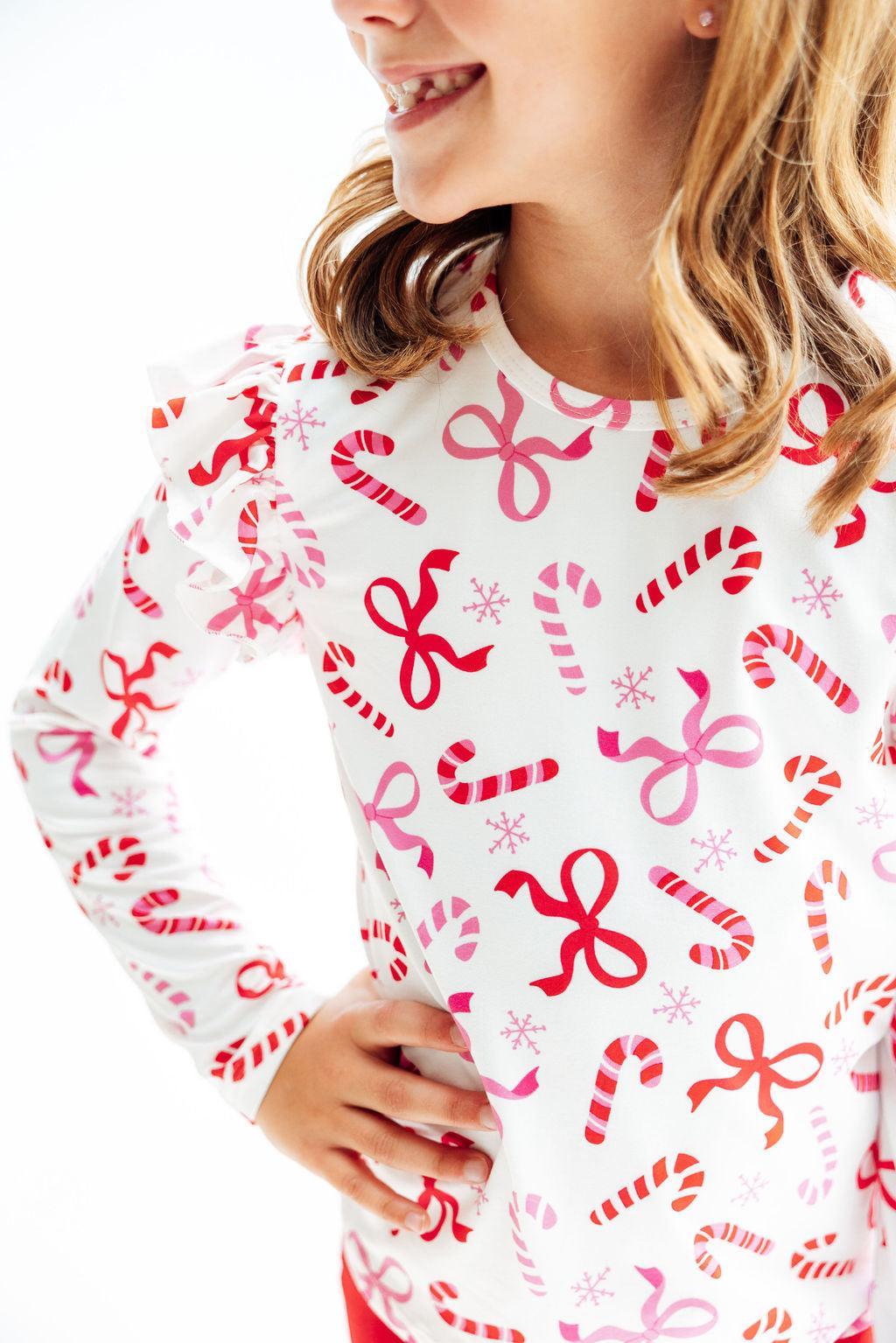 Candy Cane Lane L/S Ruffle Tee 4