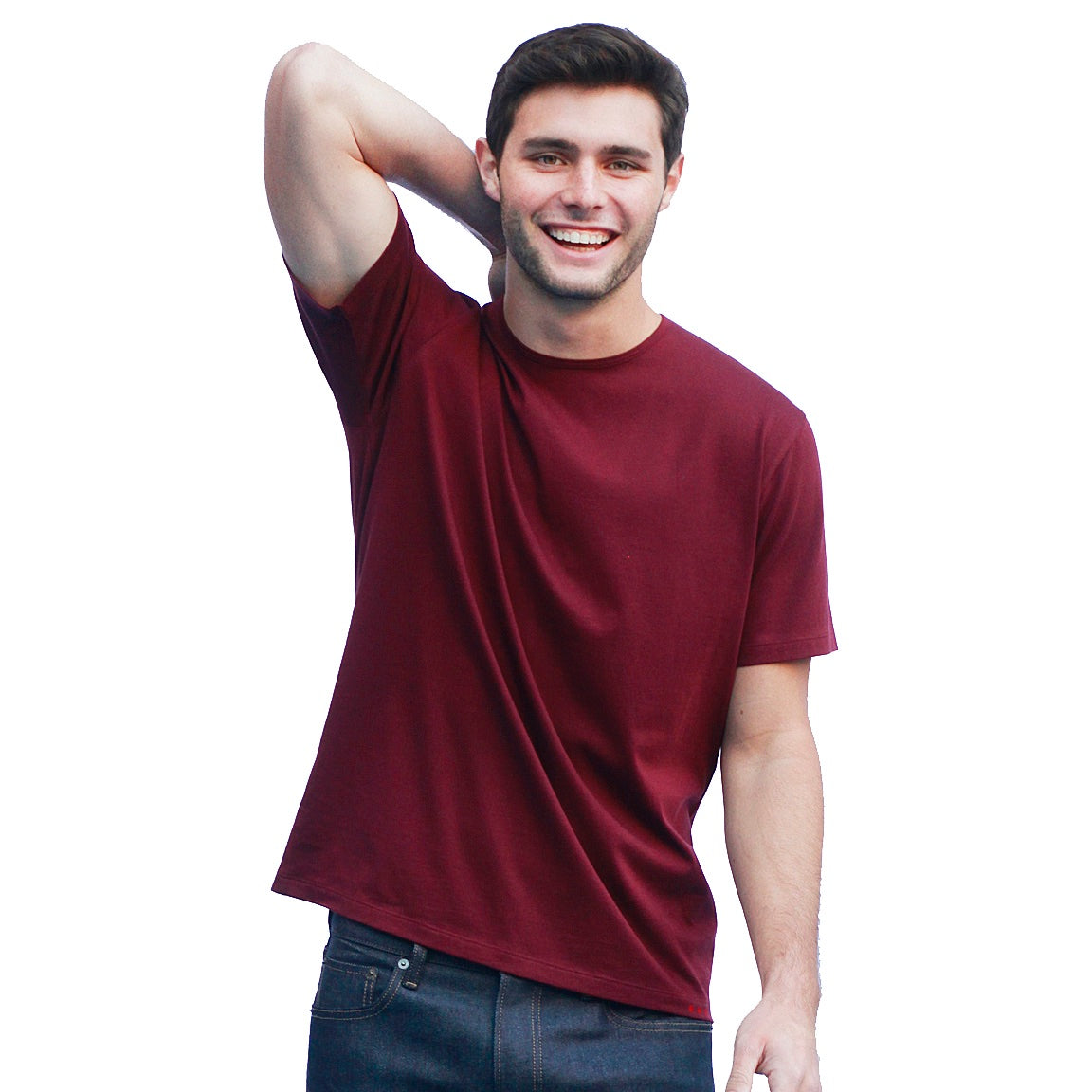 DARK RED   |   Short Sleeve Classic Crew T-Shirt 100% Pima