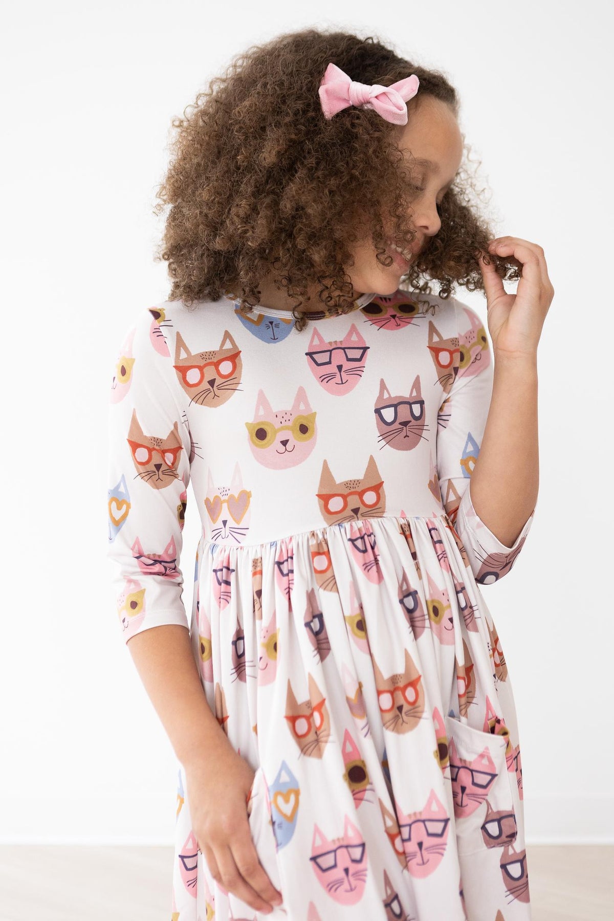 Cattitude 3/4 Sleeve Pocket Twirl Dress 2
