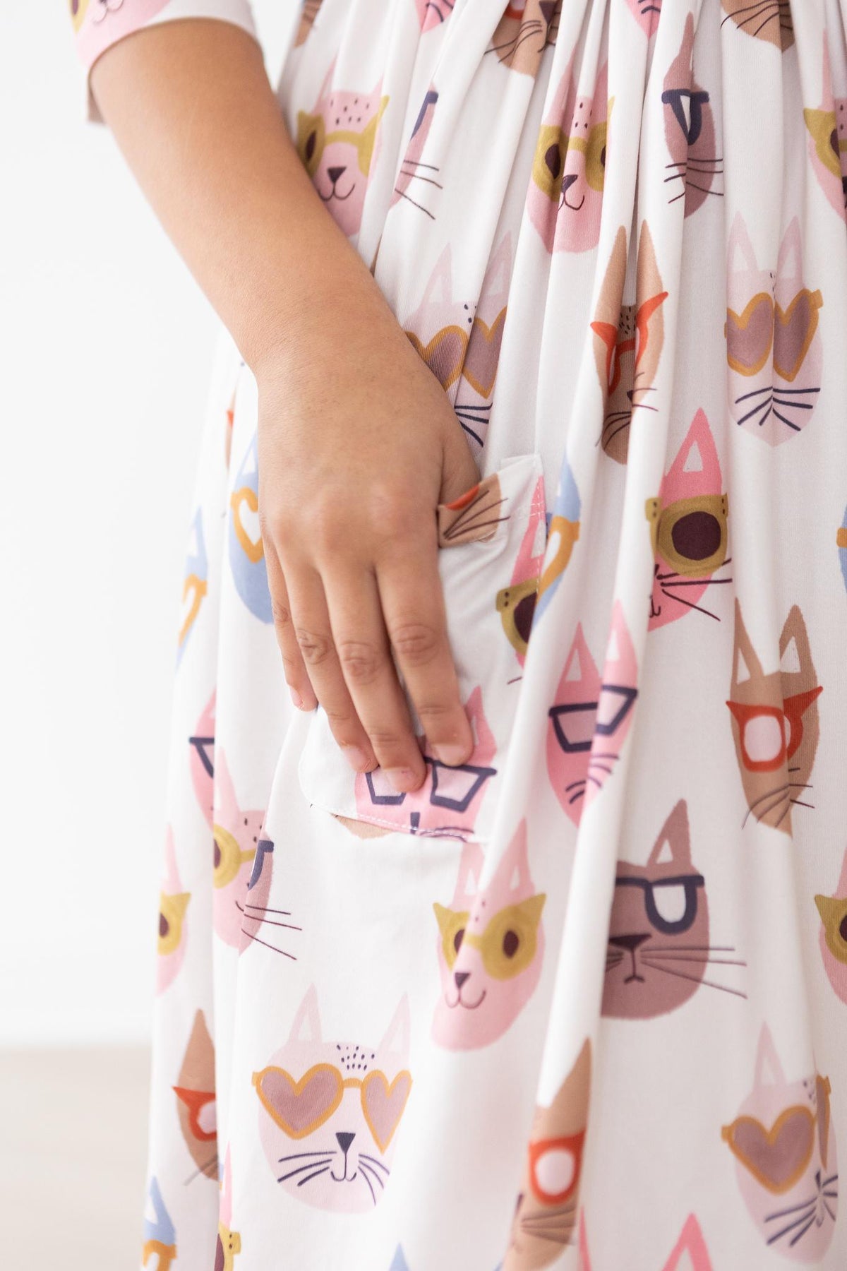Cattitude 3/4 Sleeve Pocket Twirl Dress 3