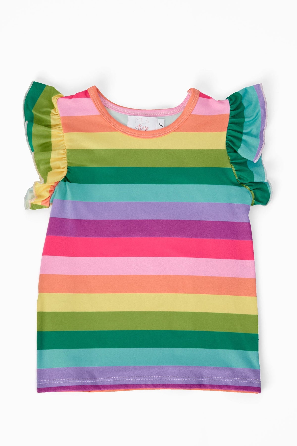 Cheerful Stripes S/S Ruffle Tee 1