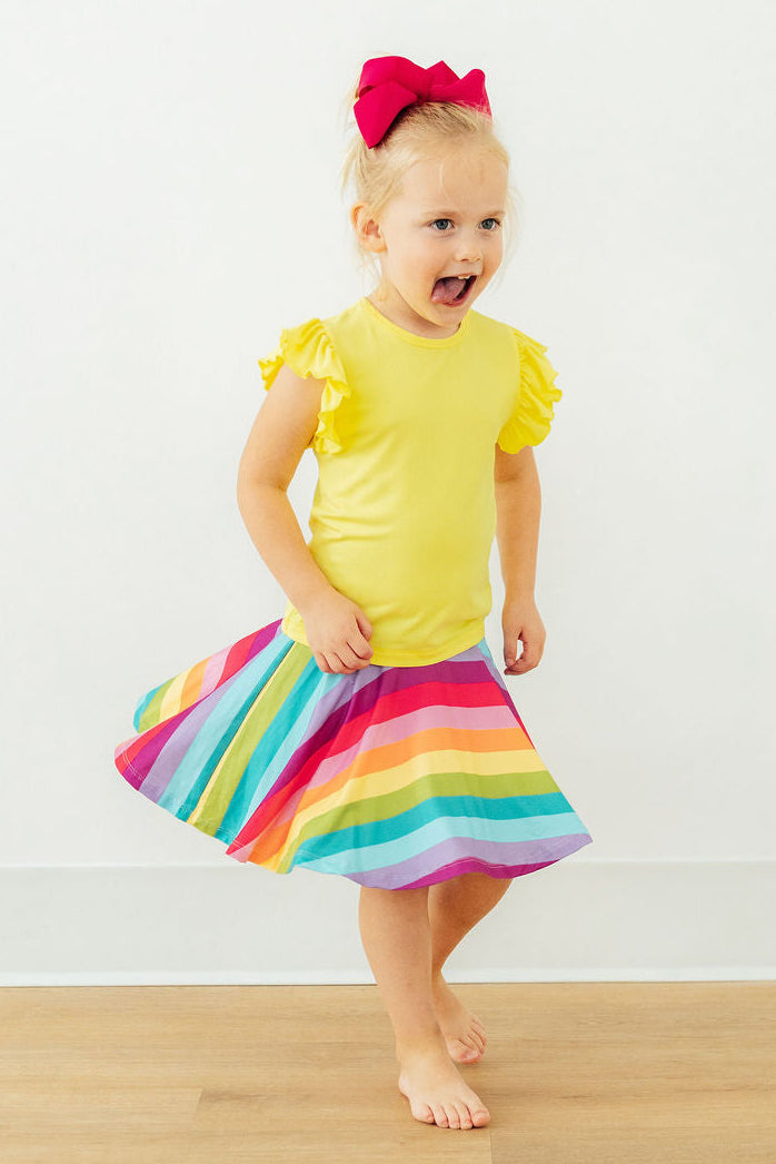 Yellow S/S Ruffle Tee 2