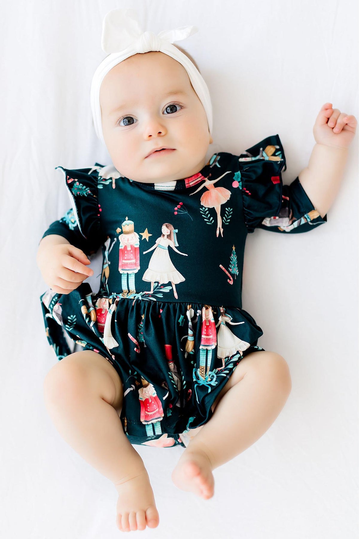 Christmas Ballet 3/4 Sleeve Flutter Twirl Bodysuit 2