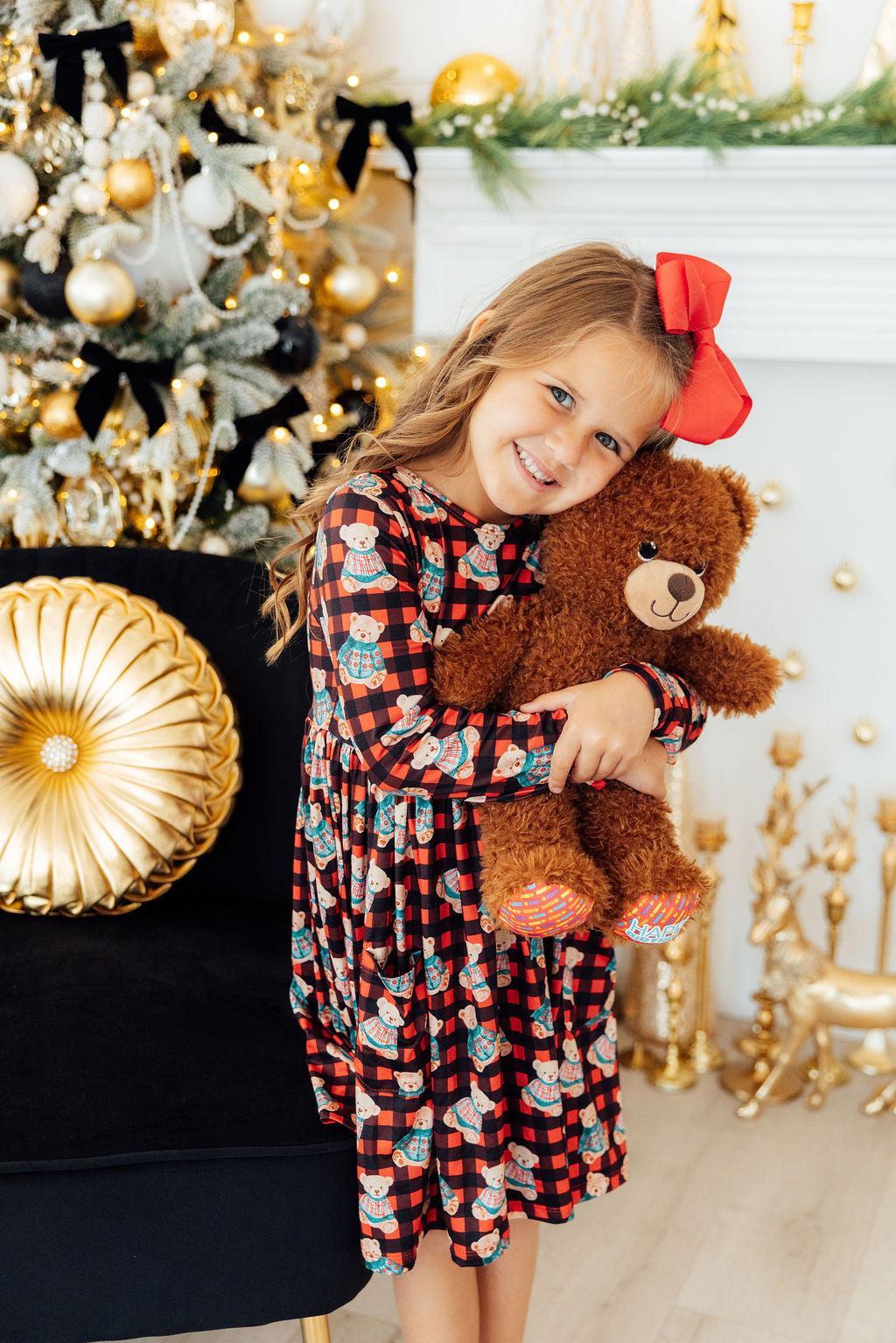 Christmas Bears L/S Pocket Twirl Dress 2