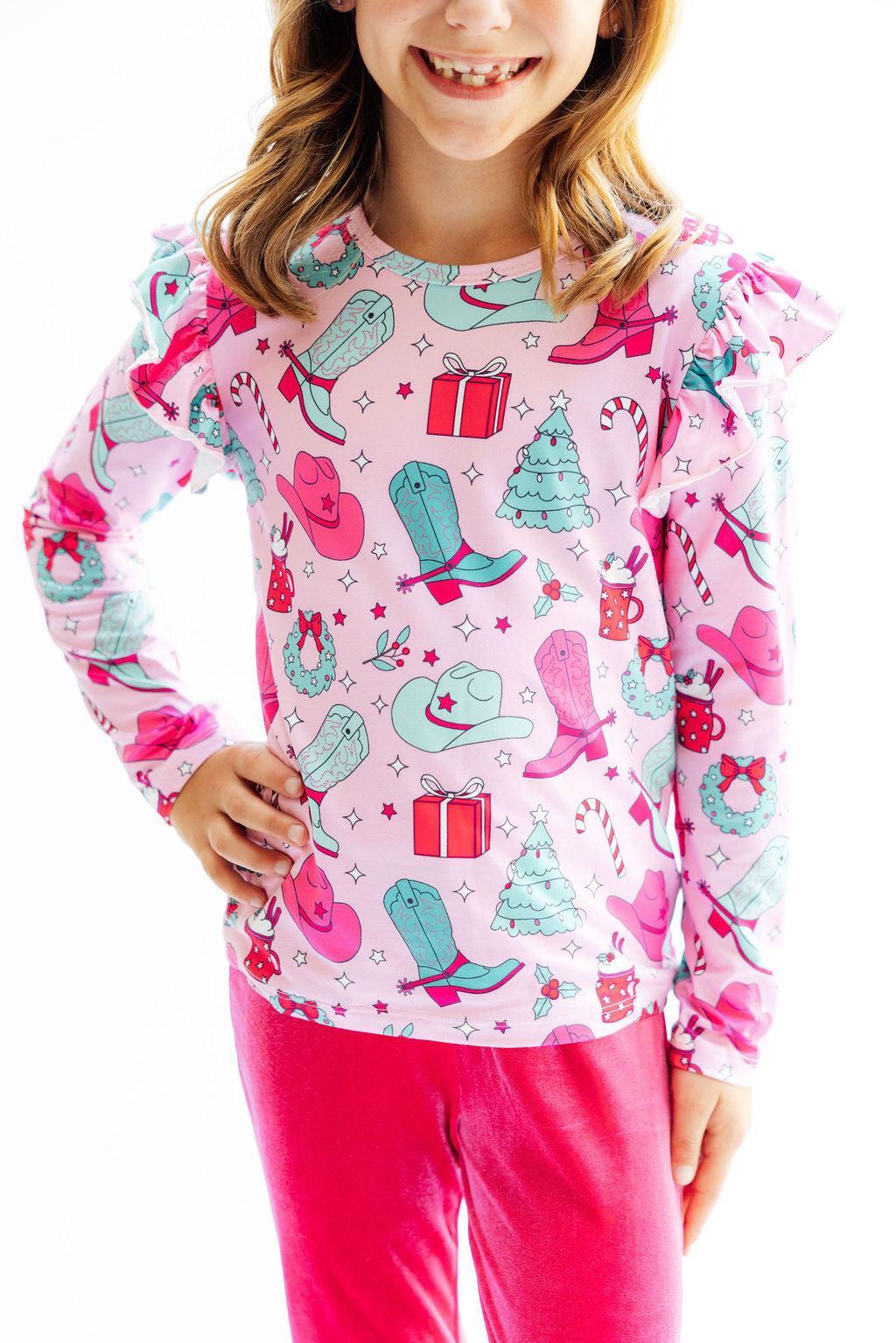 Christmas Cowgirl L/S Ruffle Tee 2