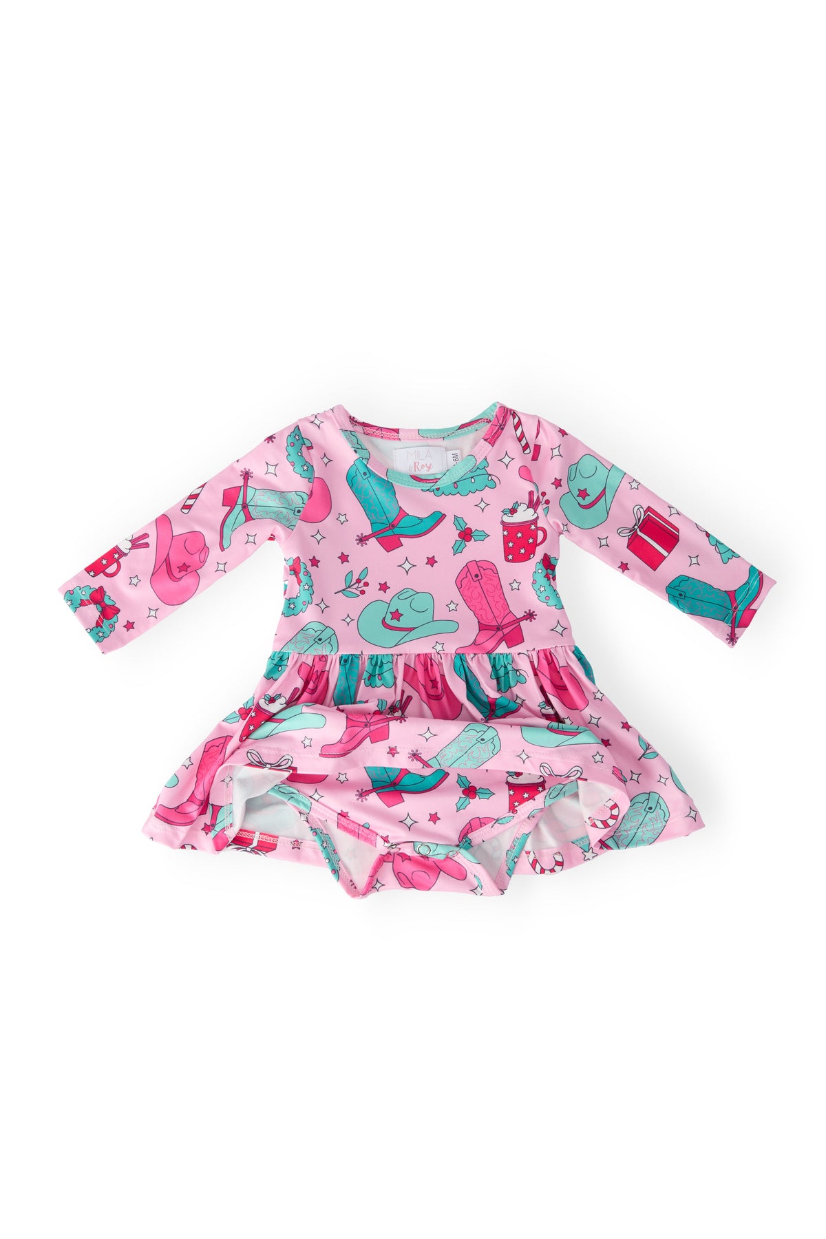 Christmas Cowgirl L/S Twirl Bodysuit 2