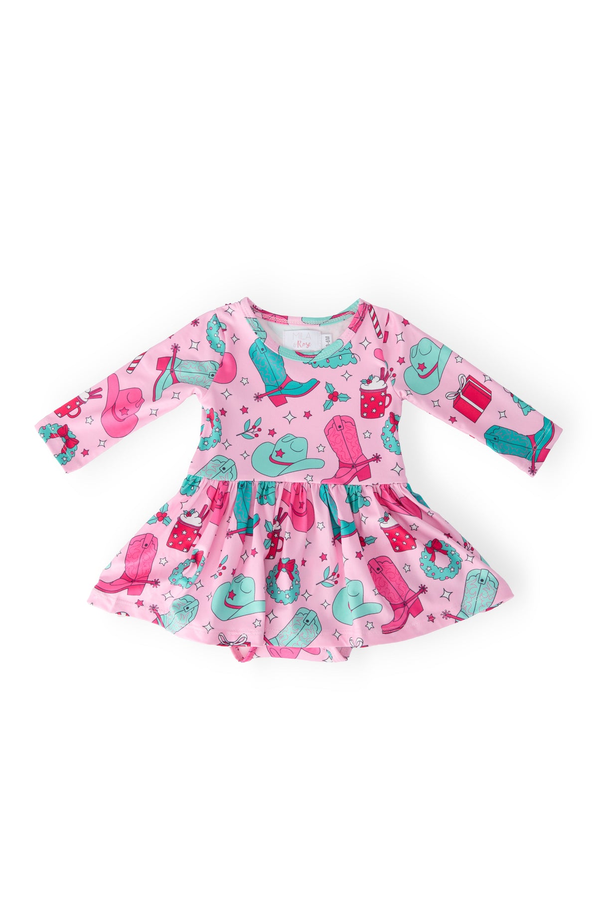 Christmas Cowgirl L/S Twirl Bodysuit 1