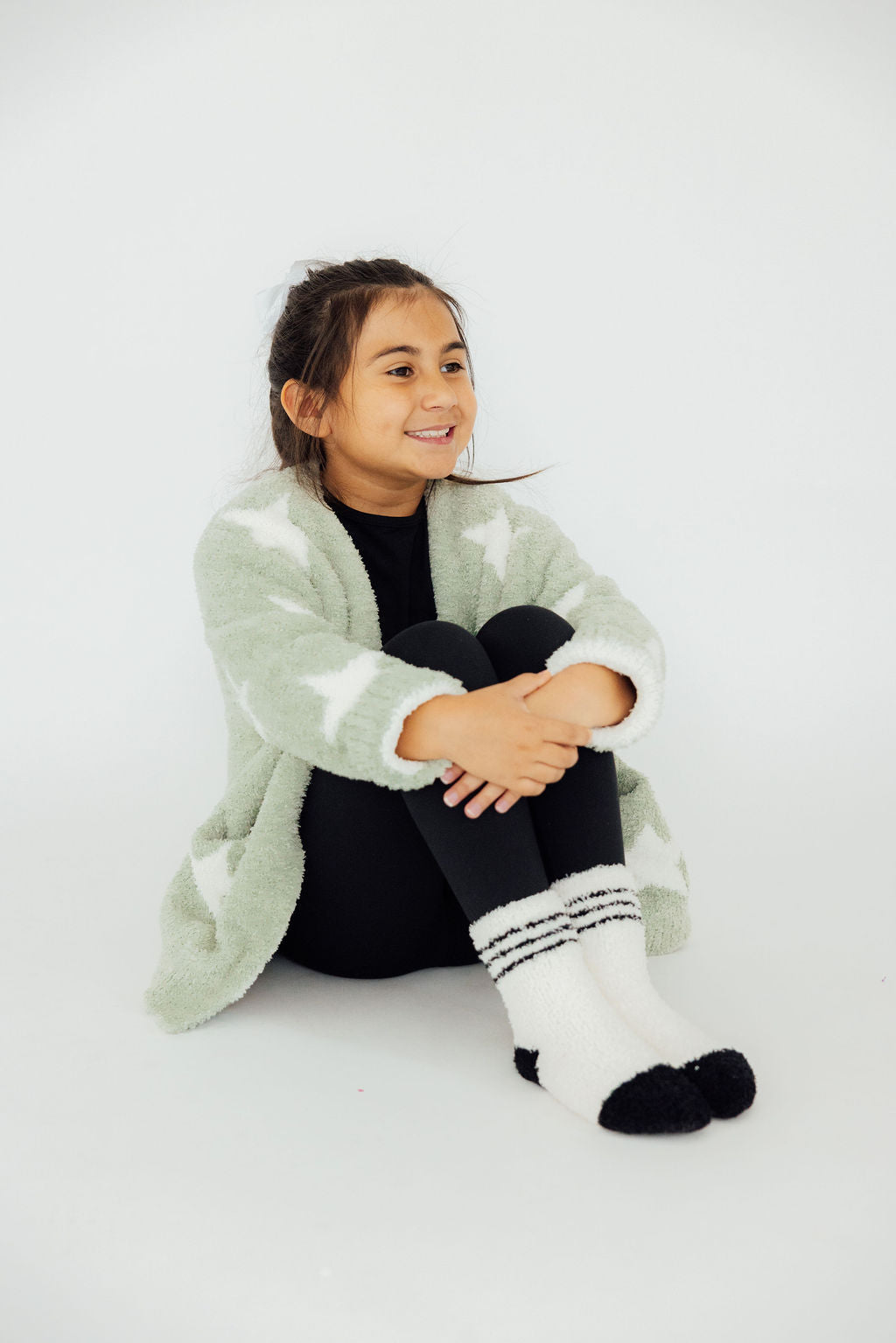 Coconut/Black Sporty Cozy Socks 2