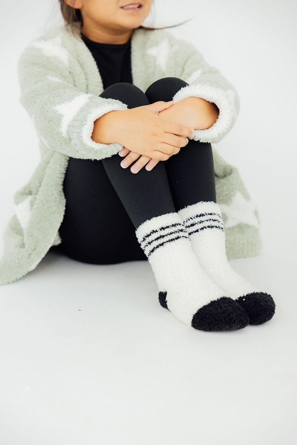 Coconut/Black Sporty Cozy Socks 3