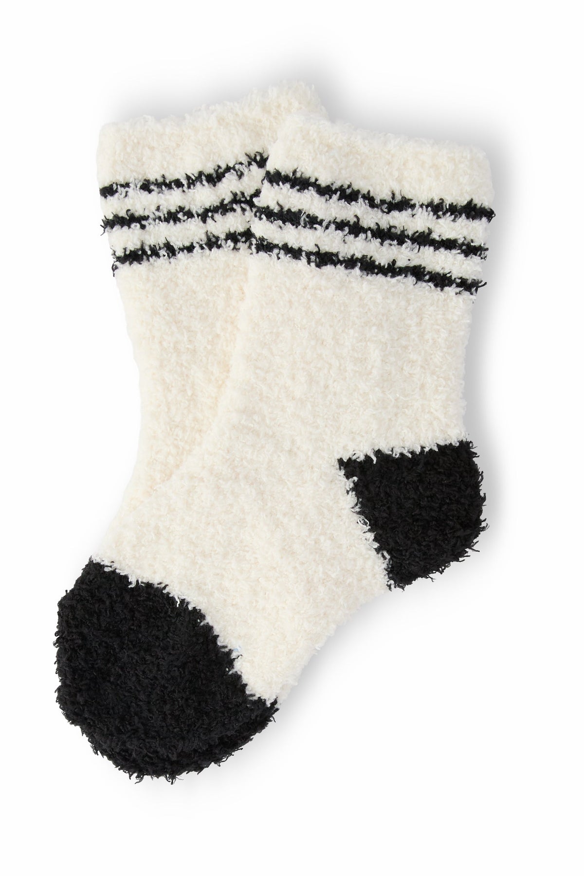 Coconut/Black Sporty Cozy Socks 1