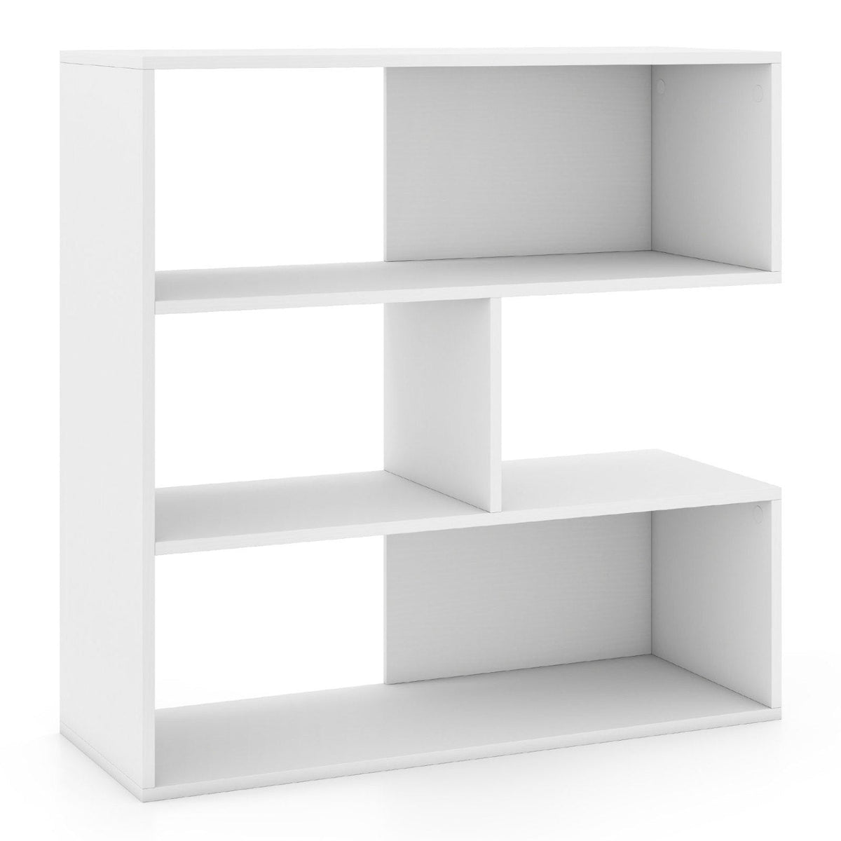 Concave Bookshelf with 3 Open Shelves and Anti-Tip Device 3