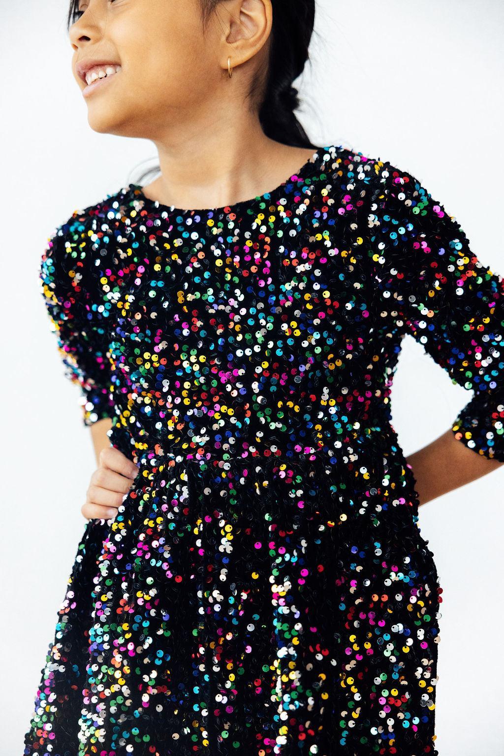 Confetti Velvet Sequin Dress 2