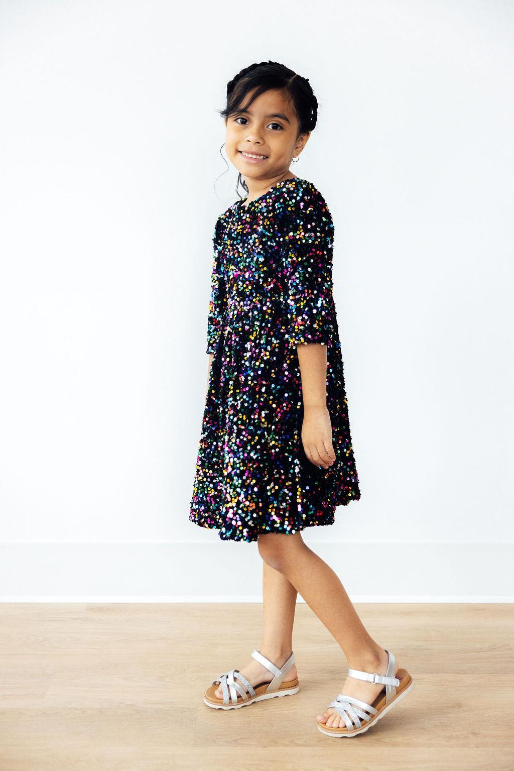 Confetti Velvet Sequin Dress 4