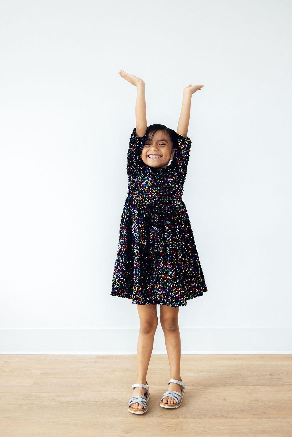 Confetti Velvet Sequin Dress 5