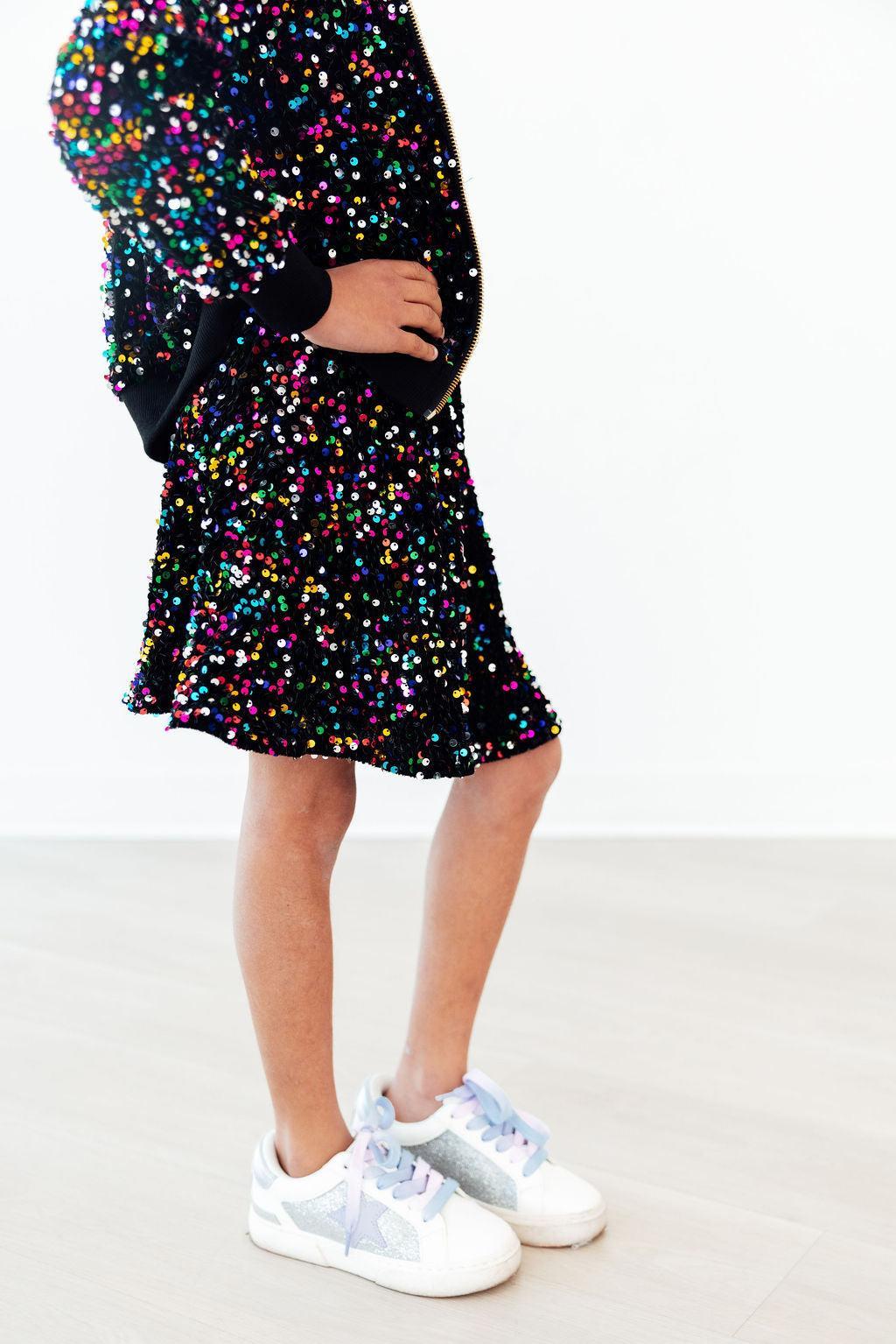 Confetti Velvet Sequin Twirl Skort 2
