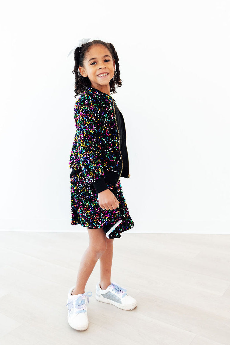 Confetti Velvet Sequin Twirl Skort 3