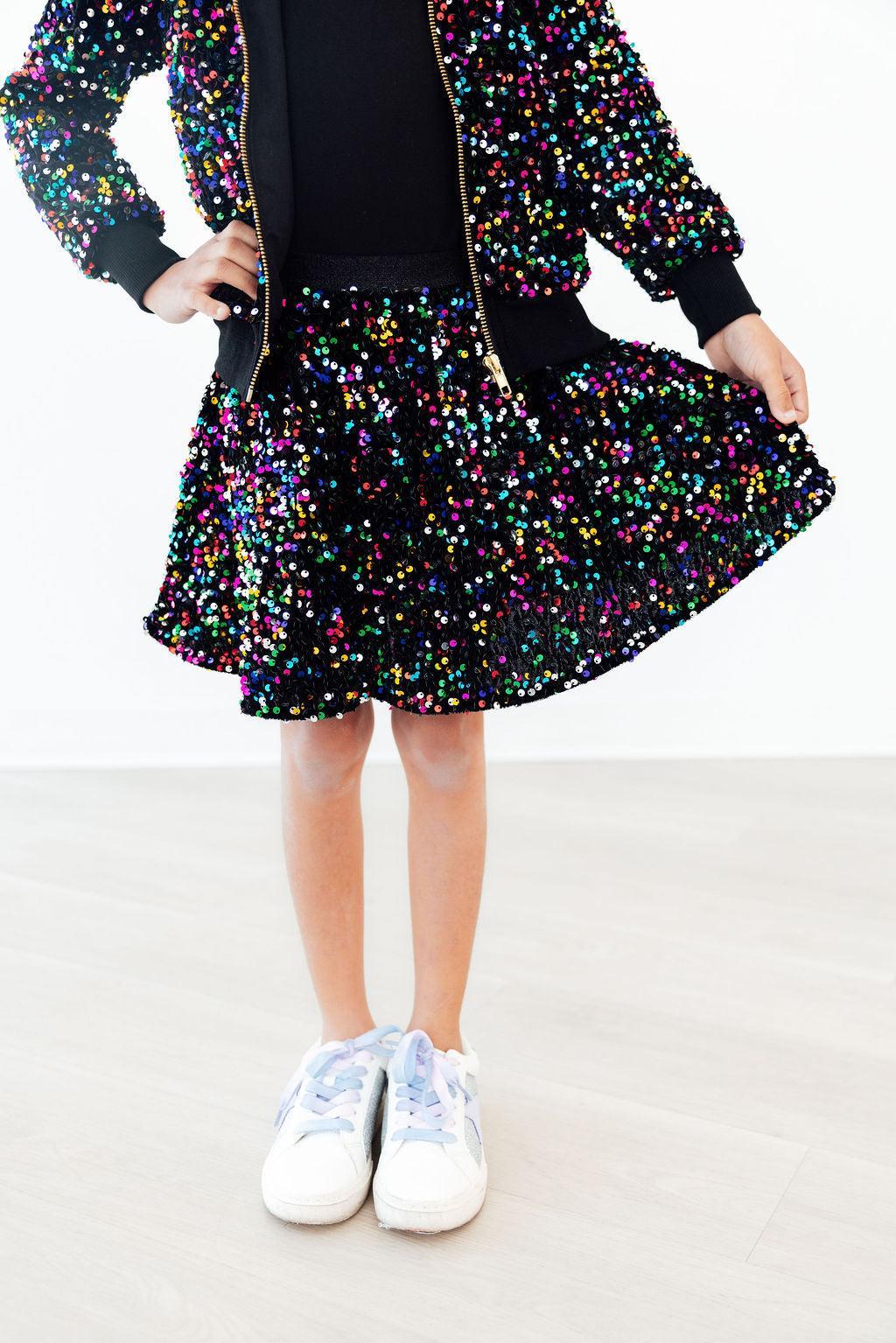Confetti Velvet Sequin Twirl Skort 1