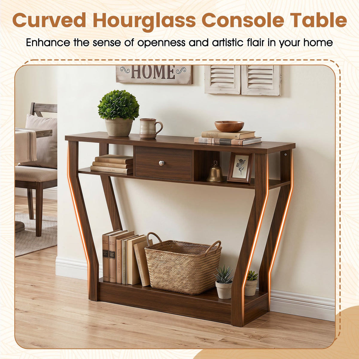 Console Table with Storage Drawer and Shelf, 47-Inch 6