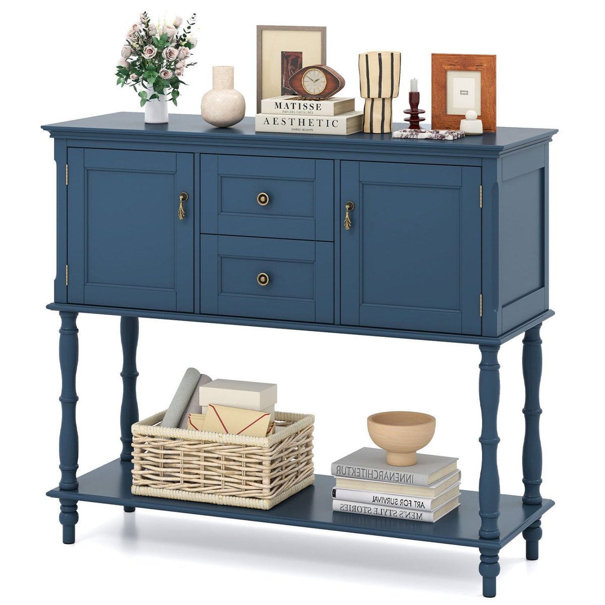 Console Table with 2 Drawers and Storage Cabinets 4