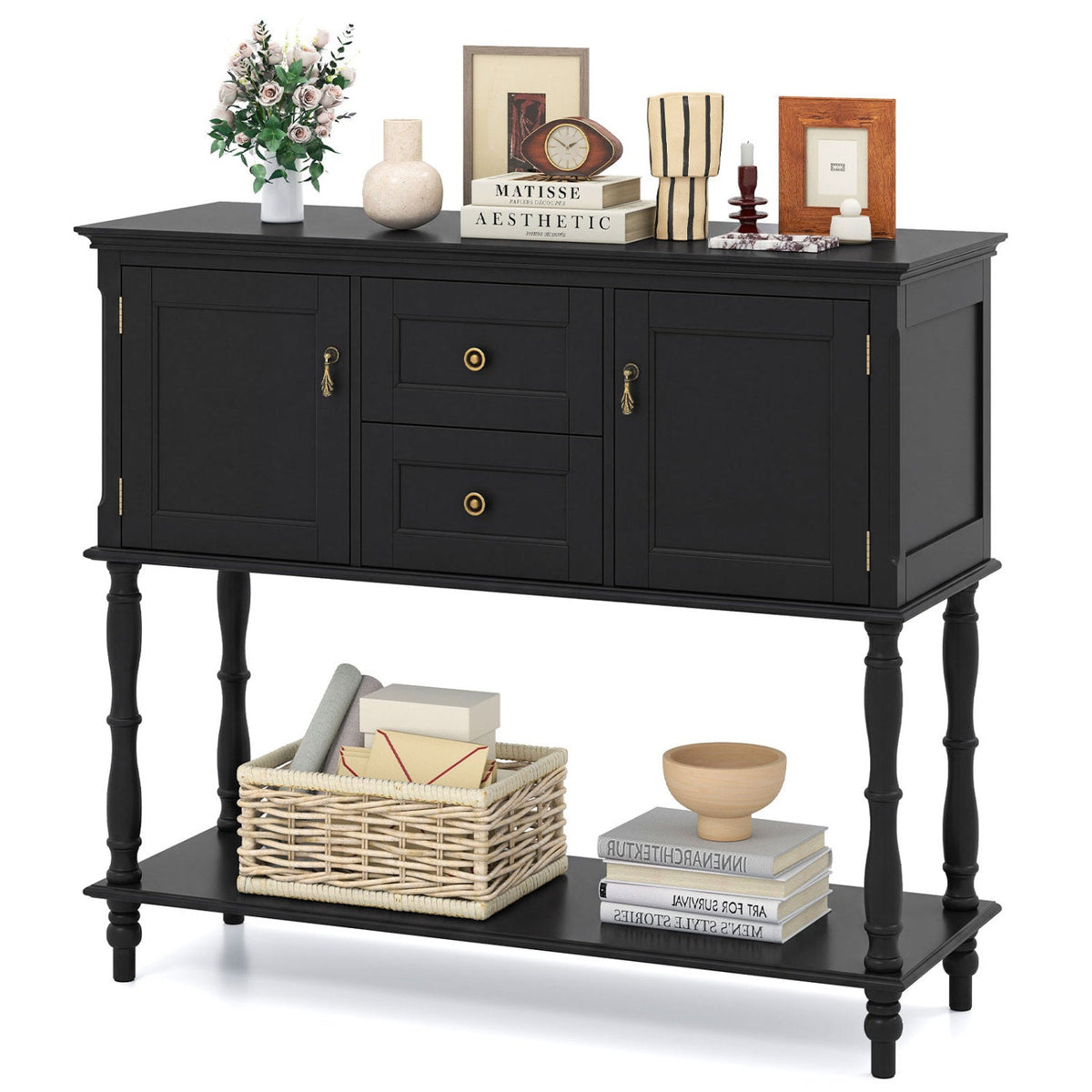 Console Table with 2 Drawers and Storage Cabinets 20