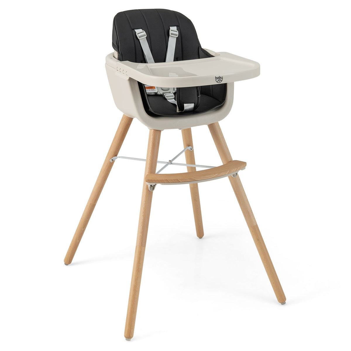 3-in-1 Convertible Wooden High Chair with Cushion 3