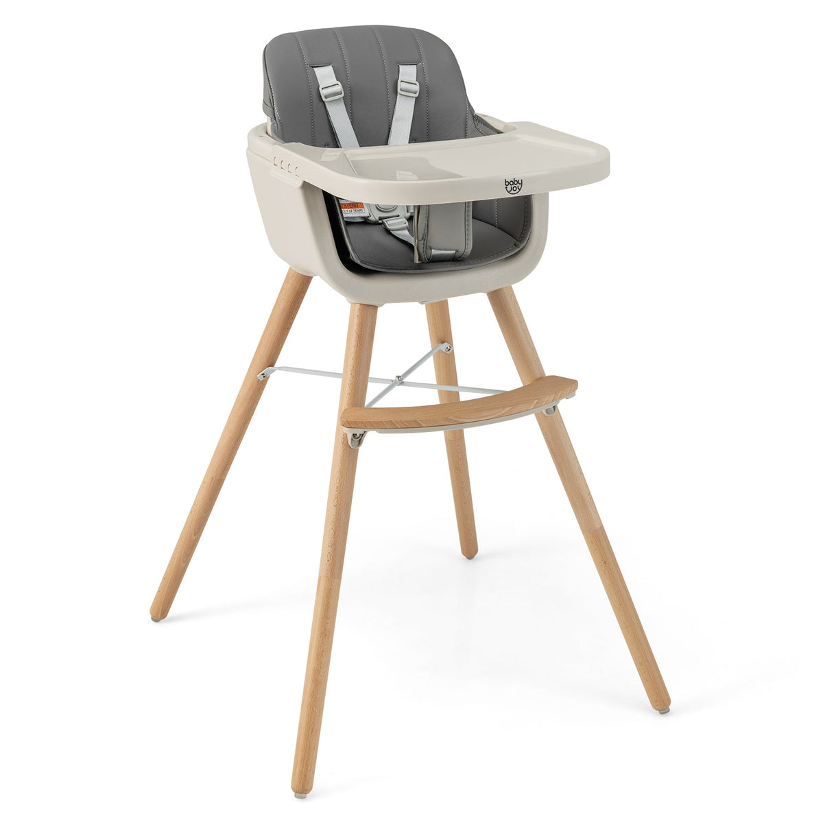 3-in-1 Convertible Wooden High Chair with Cushion 9