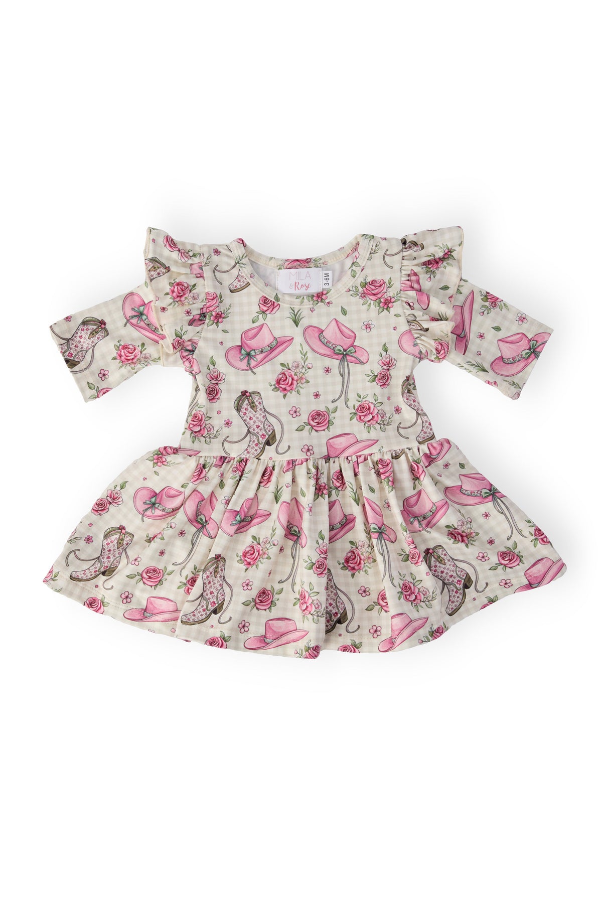 Cowgirl Cutie 3/4 Sleeve Flutter Twirl Bodysuit 1