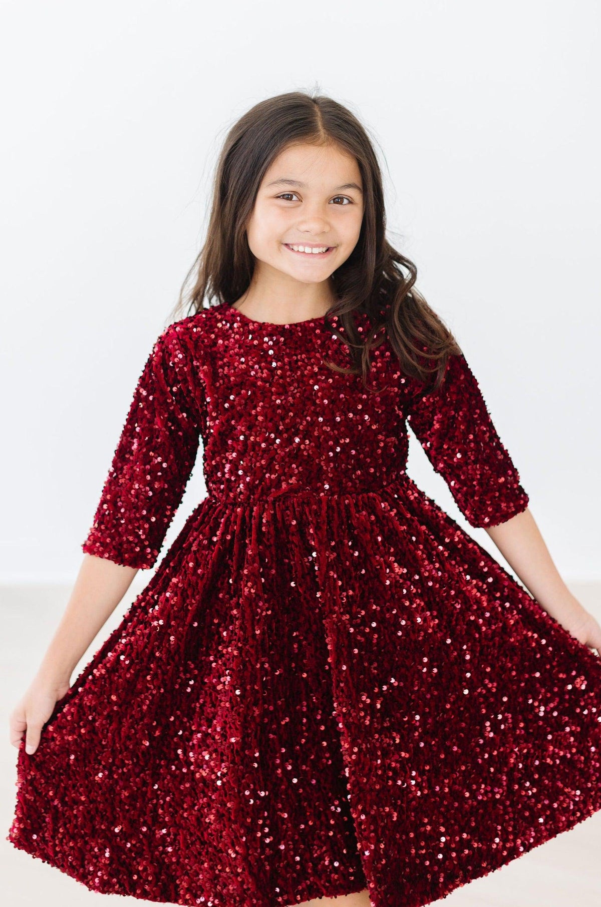 Cranberry Velvet Sequin Dress 4