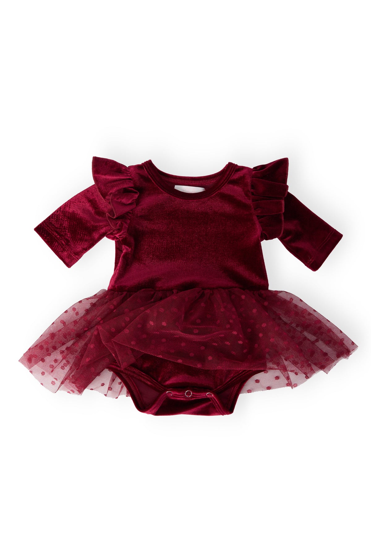 Cranberry Velvet Tutu Bodysuit 3