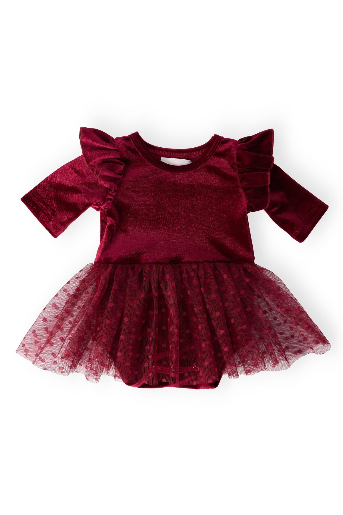 Cranberry Velvet Tutu Bodysuit 1