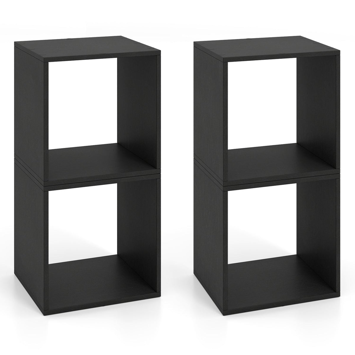 Cube Storage Organizer Set of 2 - Black Modular Bookcase 5