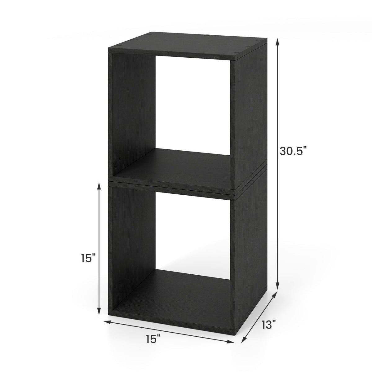 Cube Storage Organizer Set of 2 - Black Modular Bookcase 7