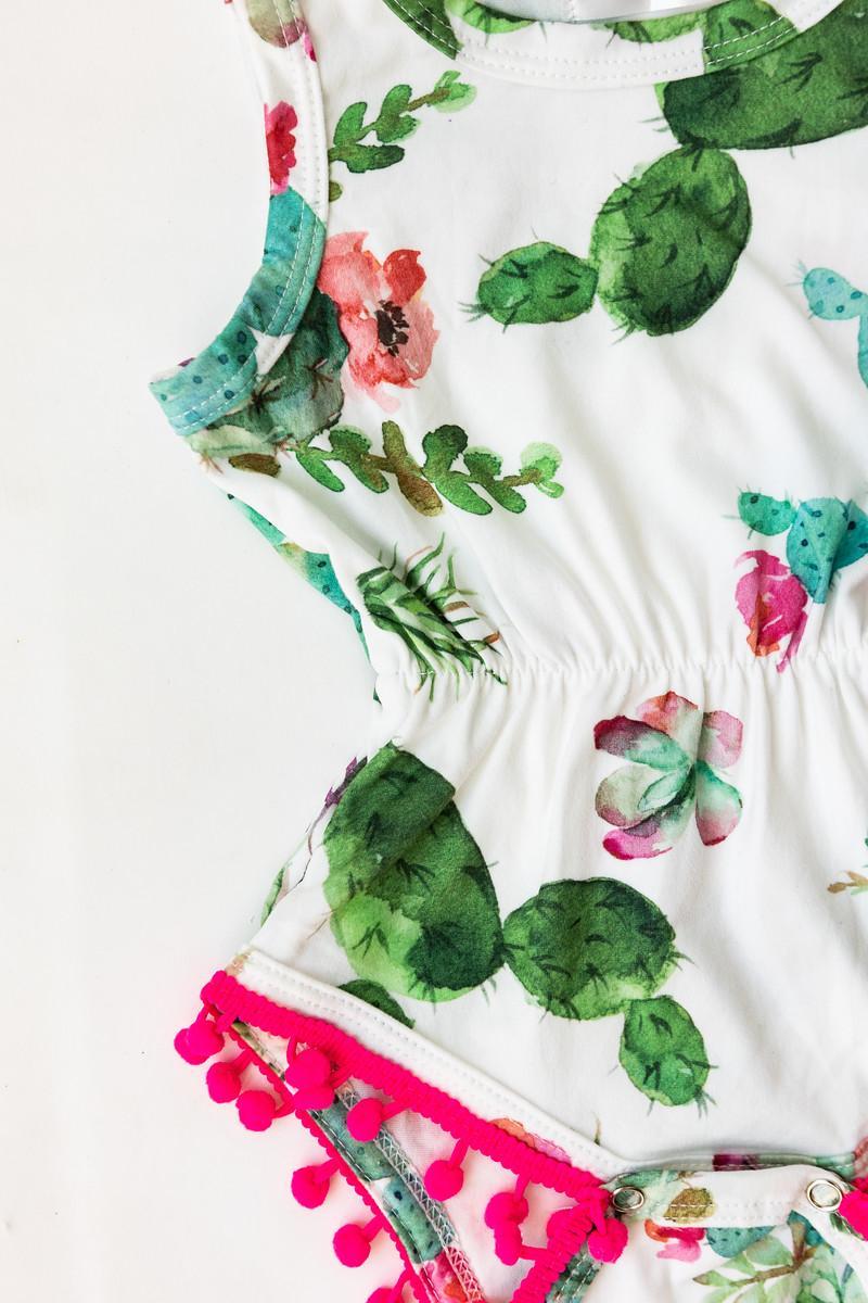 Cute Cactus Pom Pom Romper 4