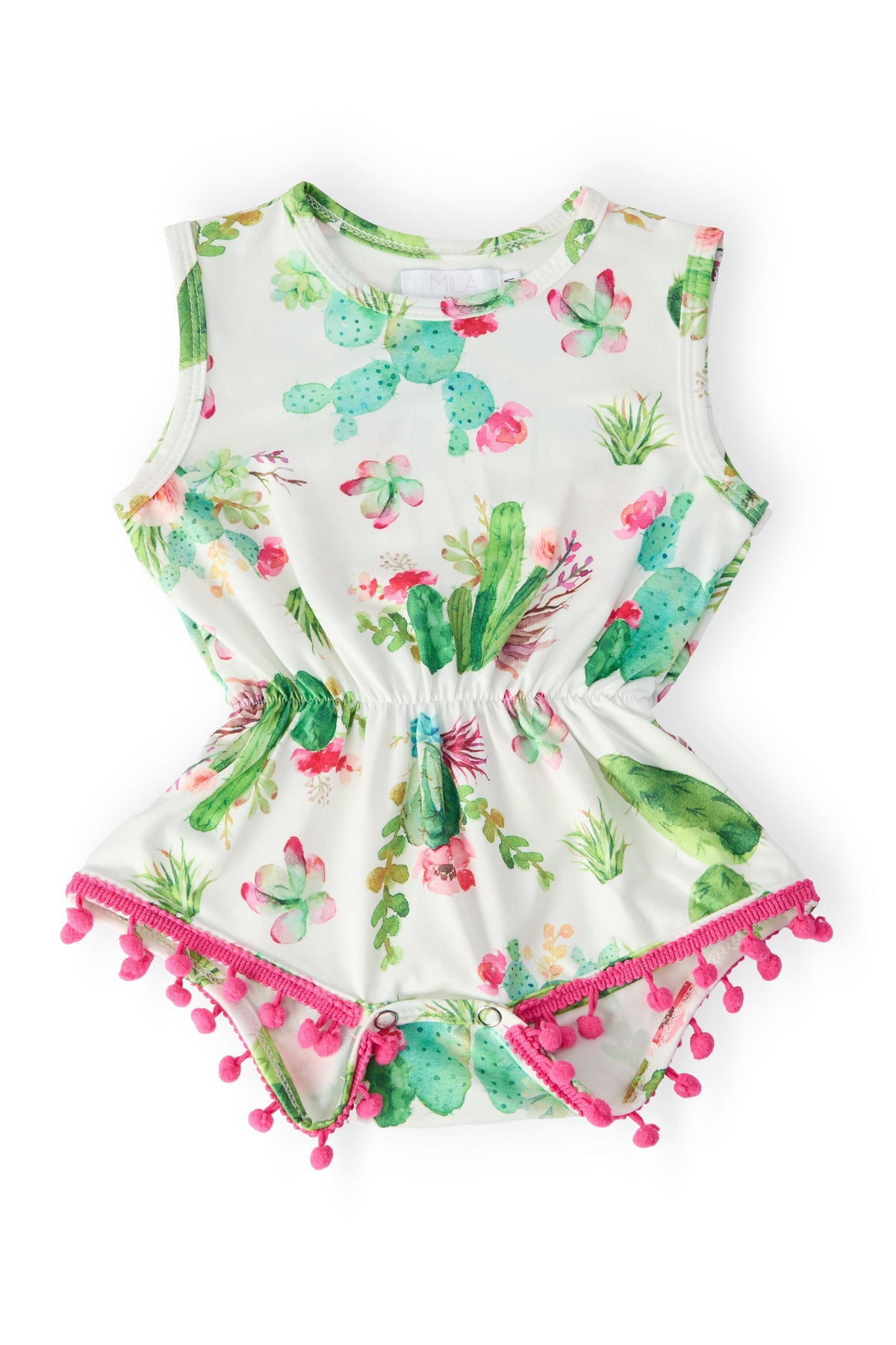 Cute Cactus Pom Pom Romper 1