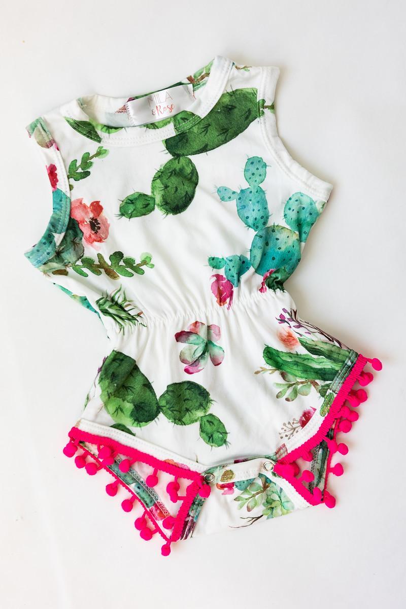 Cute Cactus Pom Pom Romper 3