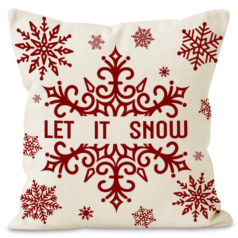 Christmas red ball pillow cover Christmas holiday themed home decoration pillowcase linen waist pillow 6