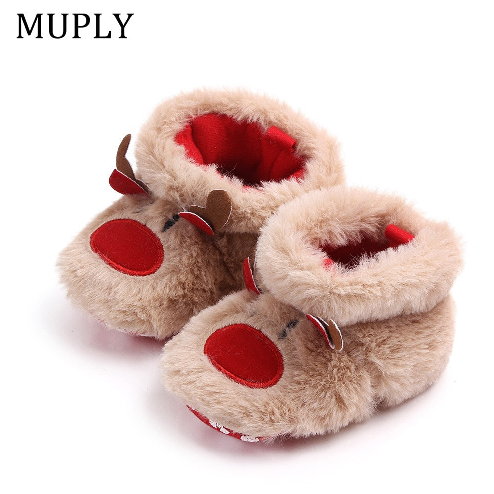 Winter Baby Girls Boys Keep Warm Shoes Muply Christmas Elk First Walkers Anti-slip Newborn Toddler Infant Girl Footwear Shoes 1