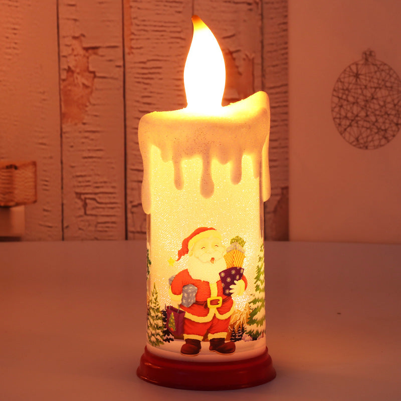 Christmas decoration candle light LED simulation flame candle Santa Claus snowman decoration night light 7