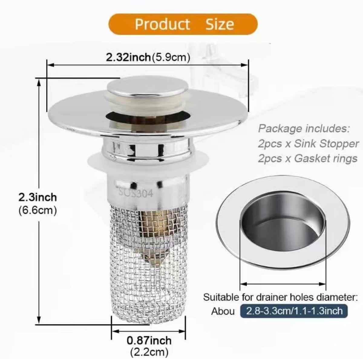 DrainGuard Sink Stopper 2