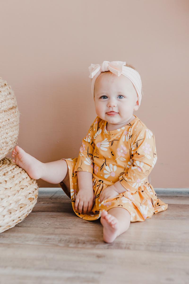Dandelions in Fall 3/4 Sleeve Twirl Bodysuit 2