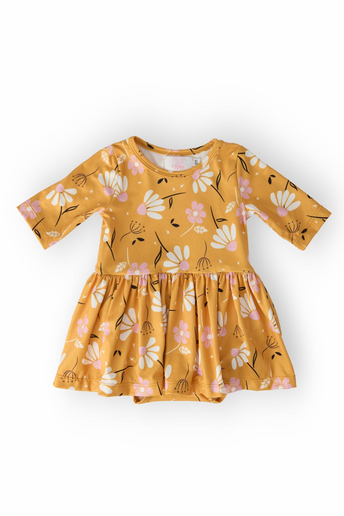 Dandelions in Fall 3/4 Sleeve Twirl Bodysuit 1