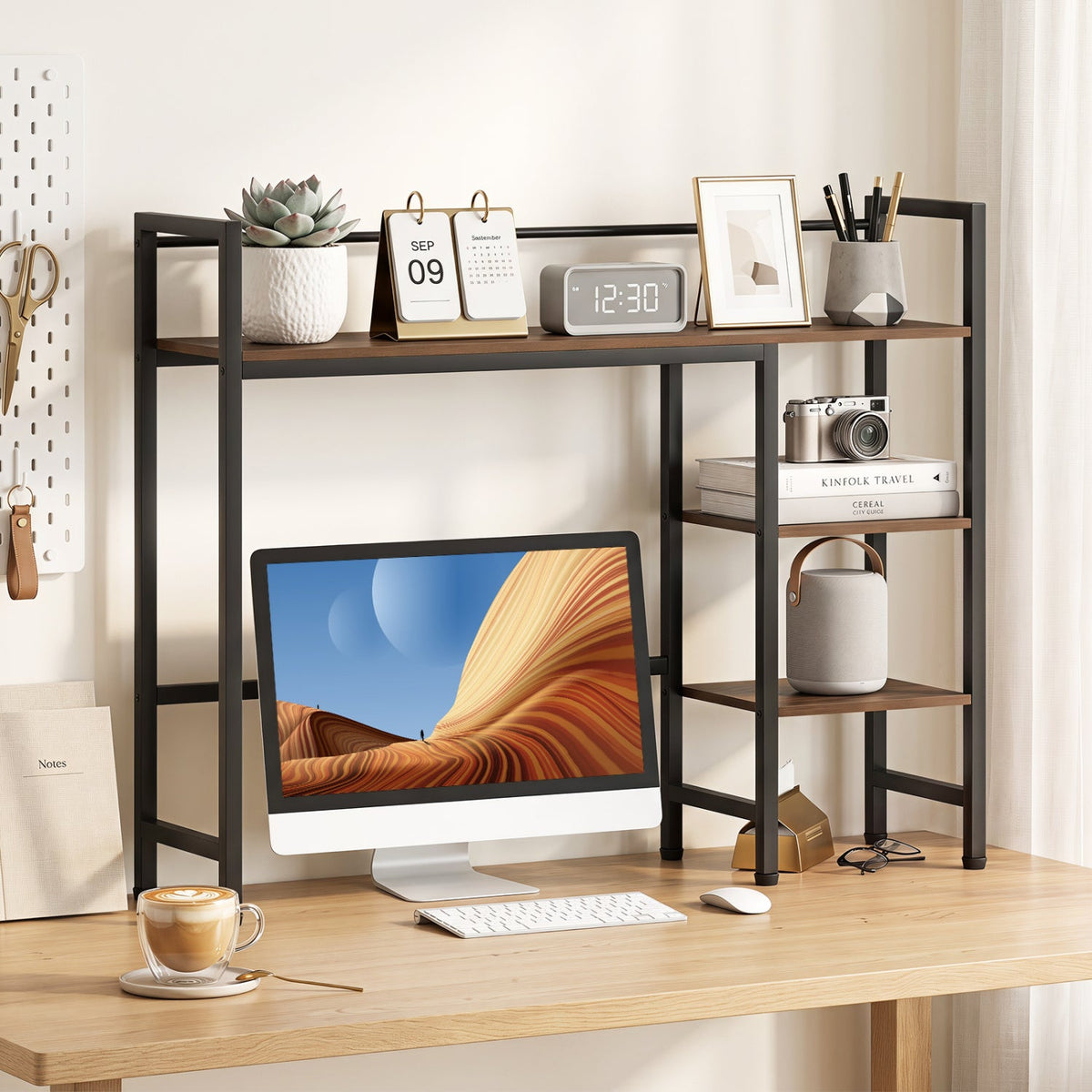 Desktop Bookshelf 38.5" with Storage Display Rack 10