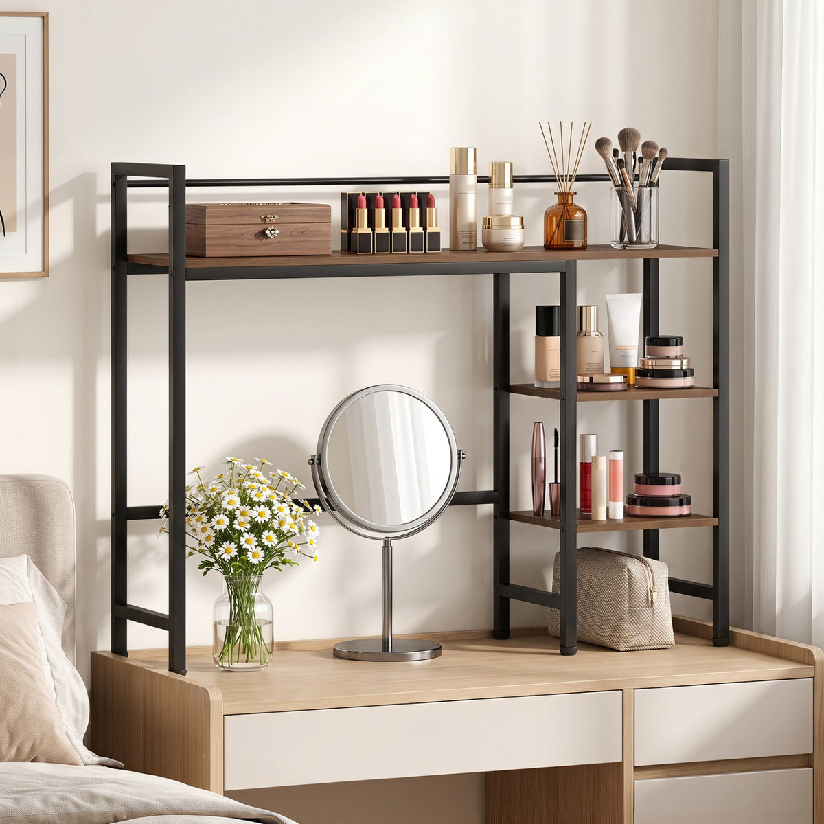 Desktop Bookshelf 38.5" with Storage Display Rack 15