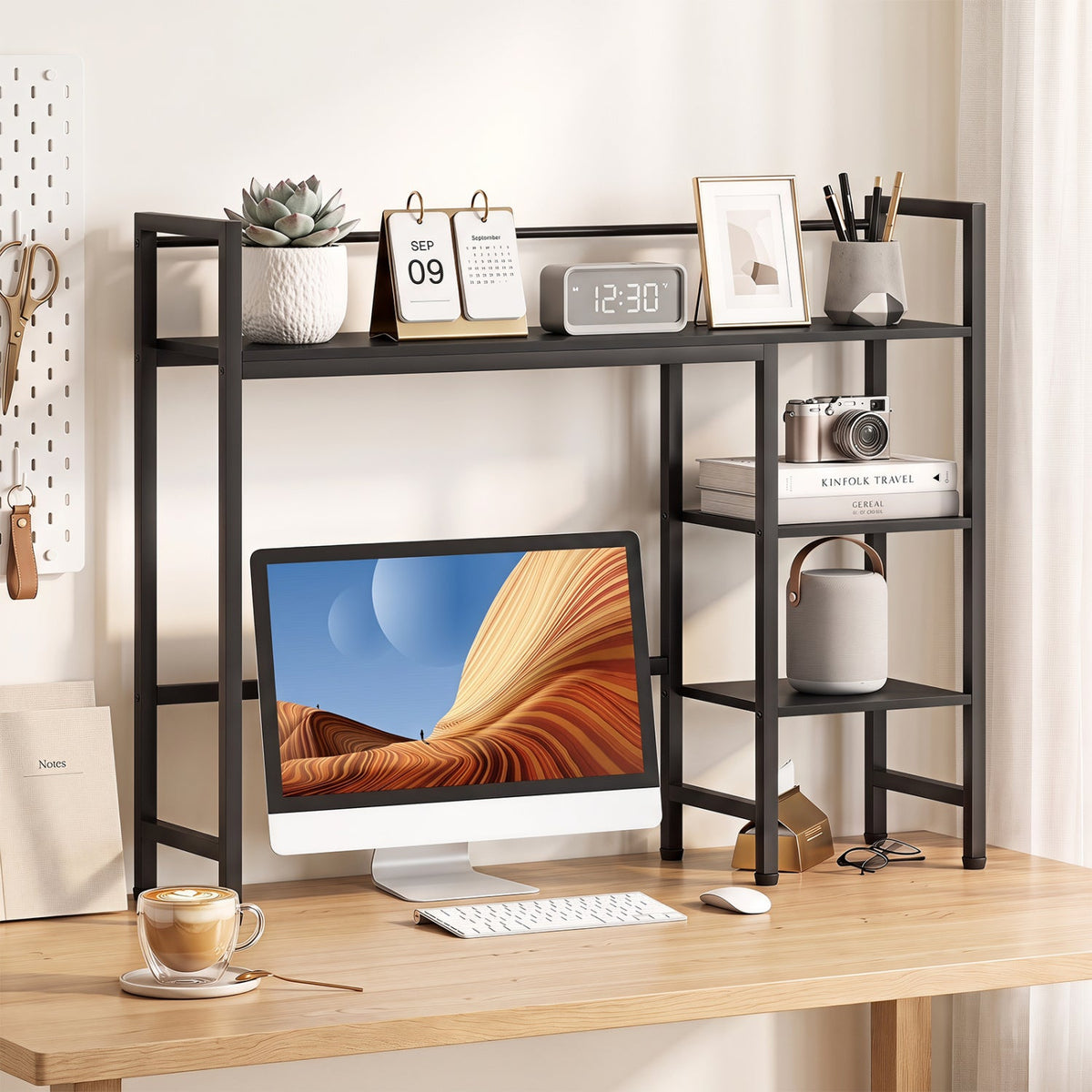 Desktop Bookshelf 38.5" with Storage Display Rack 2