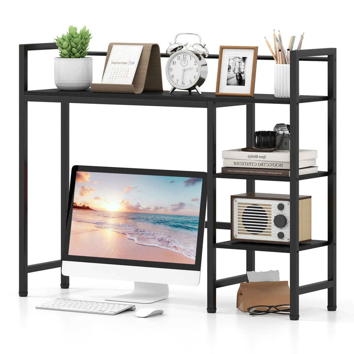 Desktop Bookshelf 38.5" with Storage Display Rack 3