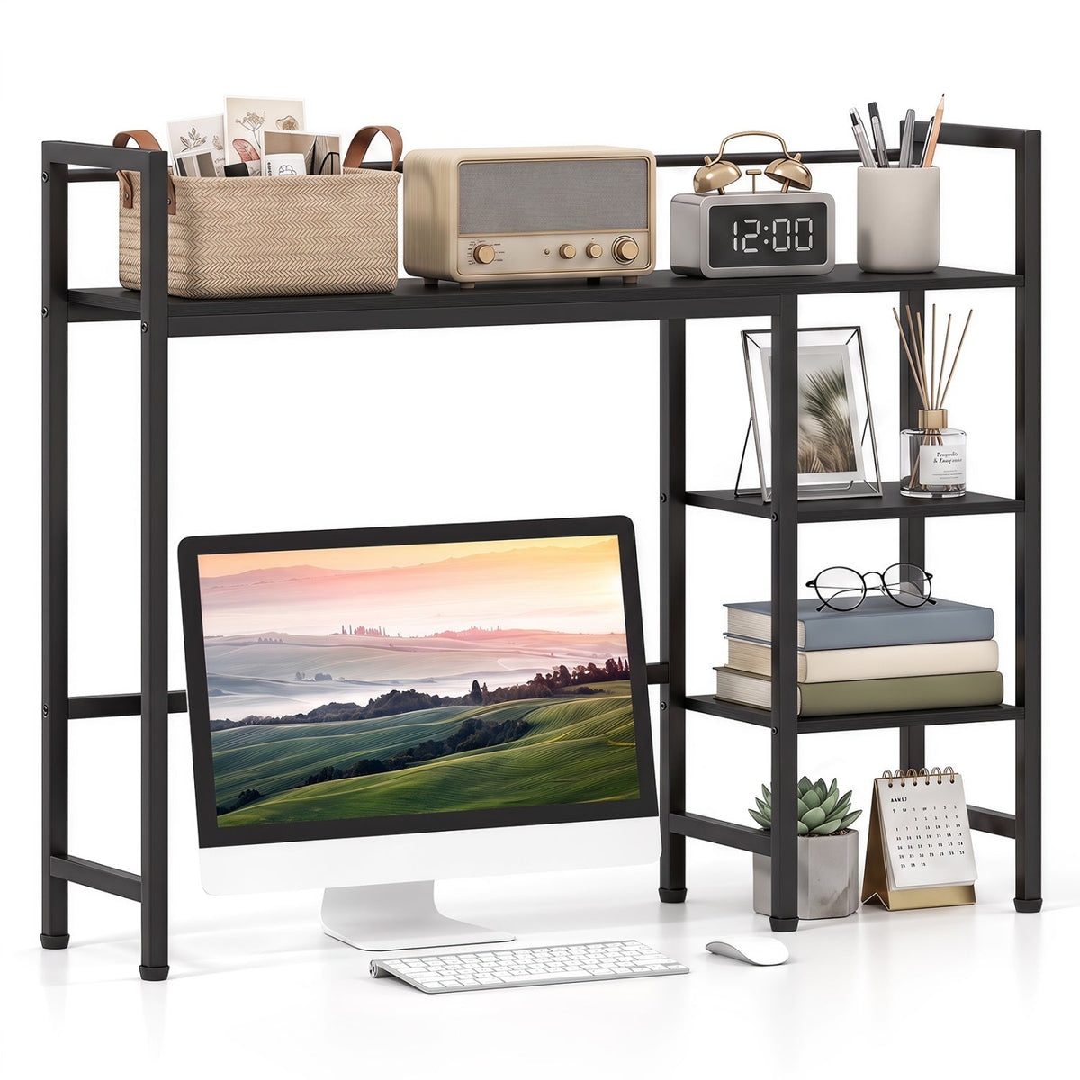 Desktop Bookshelf 38.5" with Storage Display Rack 4