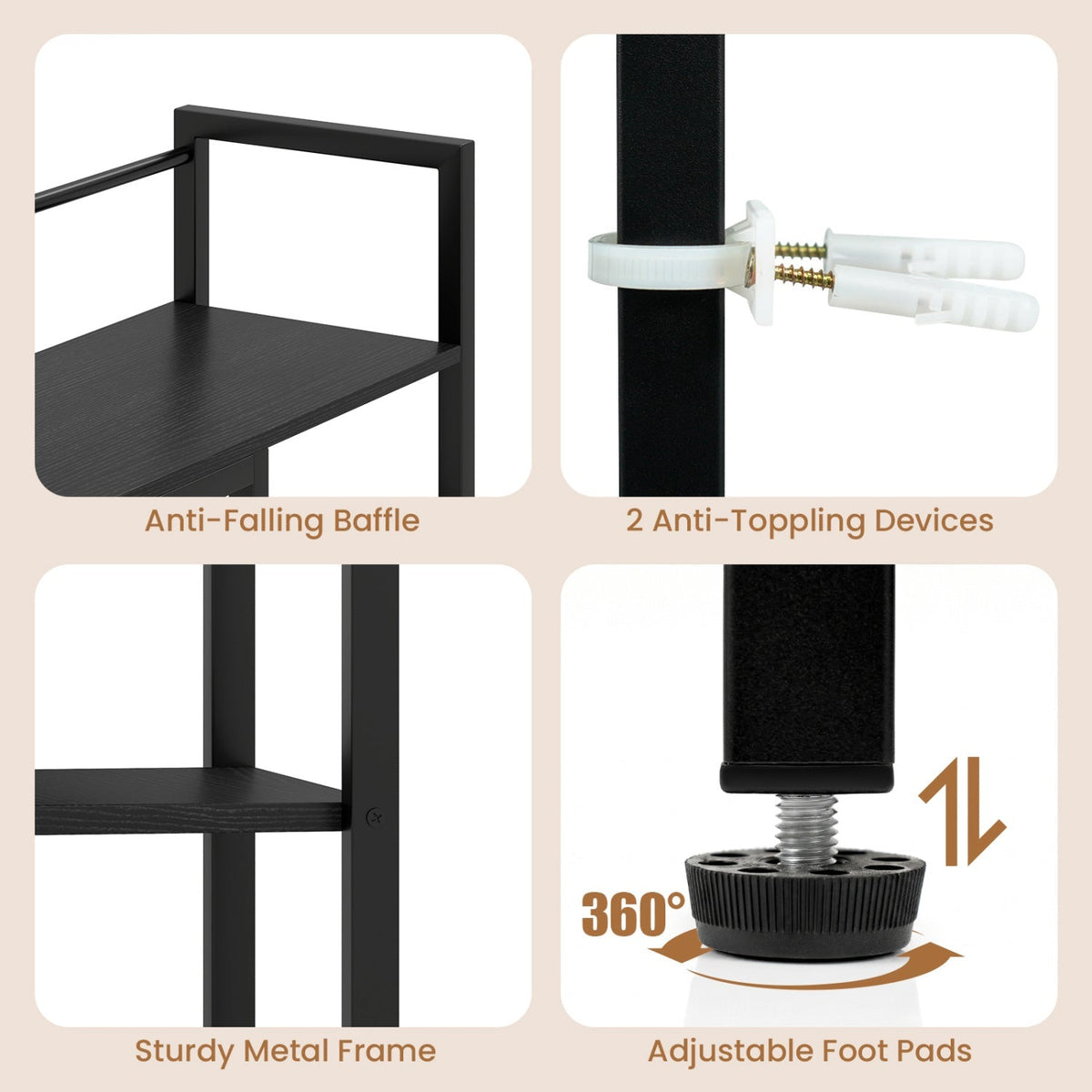 Desktop Bookshelf 38.5" with Storage Display Rack 8